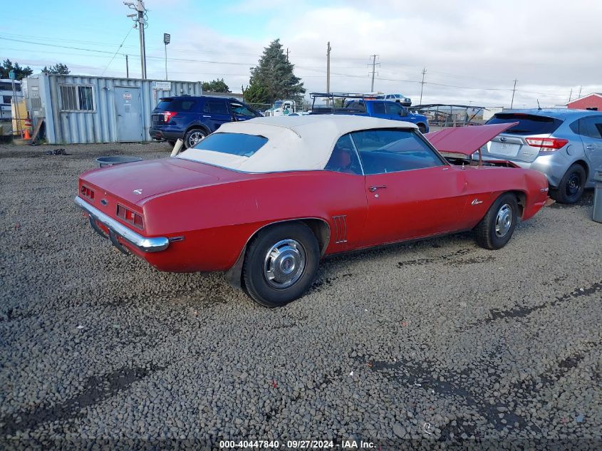 1969 Chevrolet Camaro VIN: 124679L5109560000 Lot: 40447840