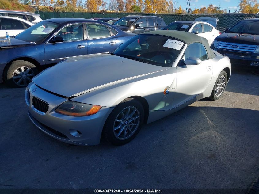 2003 BMW Z4 2.5I VIN: 4USBT33463LS46399 Lot: 40471248