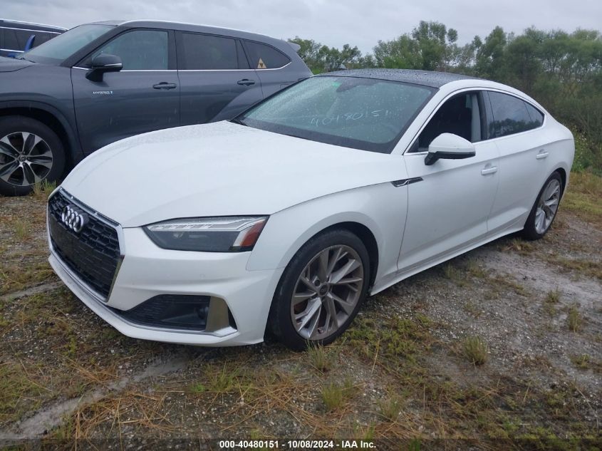 2022 Audi A5 Sportback Premium Plus 40 Tfsi Quattro S Tronic VIN: WAUCBCF50NA004222 Lot: 40480151