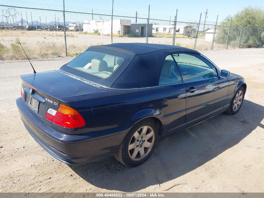 2001 BMW 325Ci VIN: WBABS33421JY54774 Lot: 40486822