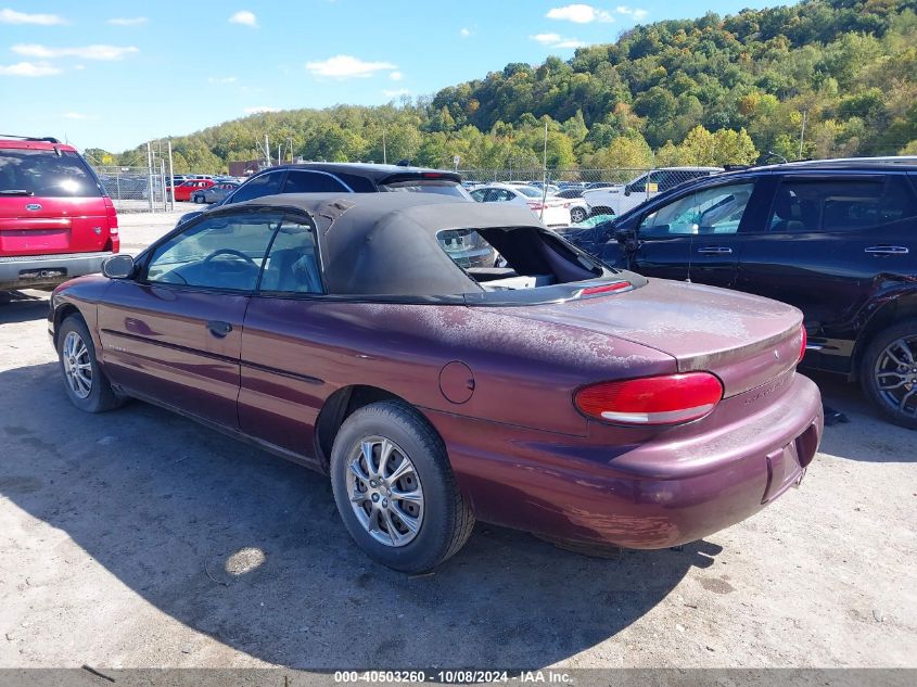 1999 Chrysler Sebring Jx VIN: 3C3EL45H9XT612220 Lot: 40503260