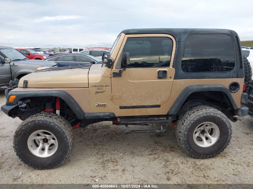 2000 Jeep Wrangler / Tj Sport VIN: 1J4FA49S5YP738330 Lot: 40504663