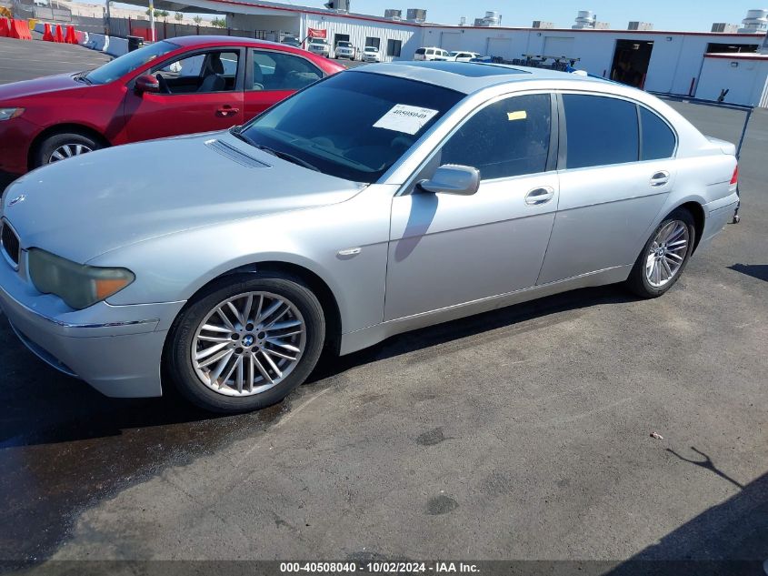 2003 BMW 745Li VIN: WBAGN63403DS43559 Lot: 40508040