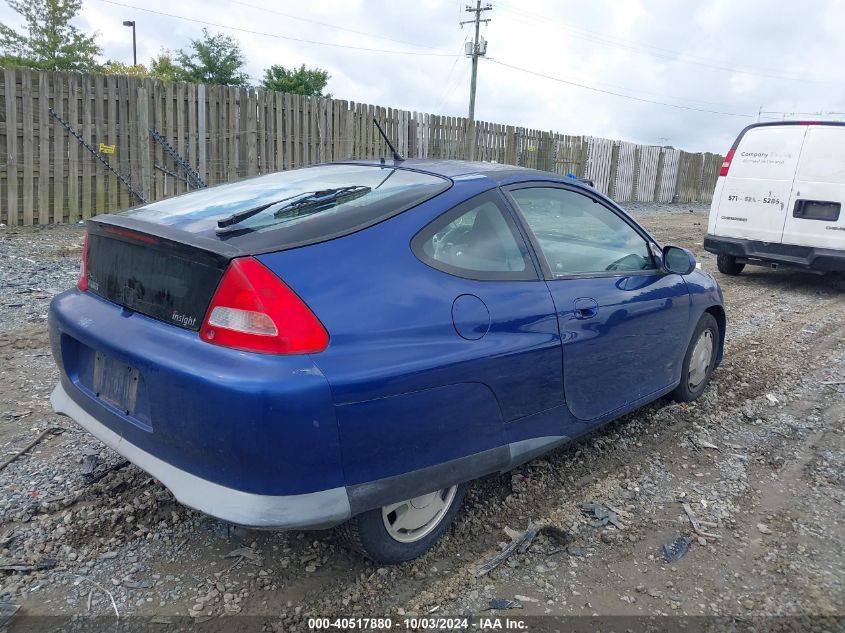 2001 Honda Insight Cvt VIN: JHMZE14781T002230 Lot: 40517880