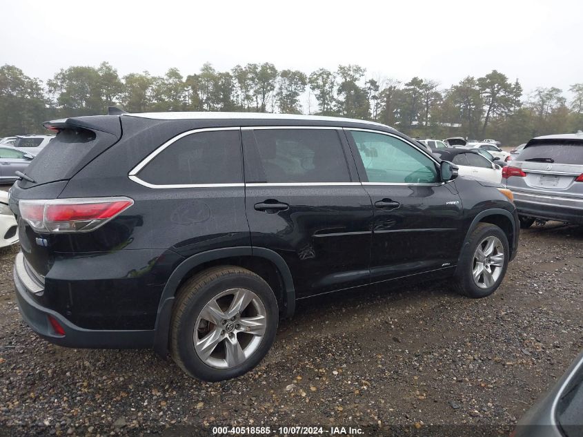 2016 Toyota Highlander Hybrid Limited VIN: 5TDDCRFH3GS016484 Lot: 40518585