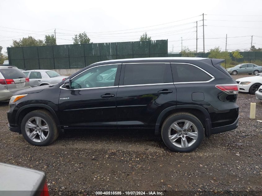 2016 Toyota Highlander Hybrid Limited VIN: 5TDDCRFH3GS016484 Lot: 40518585