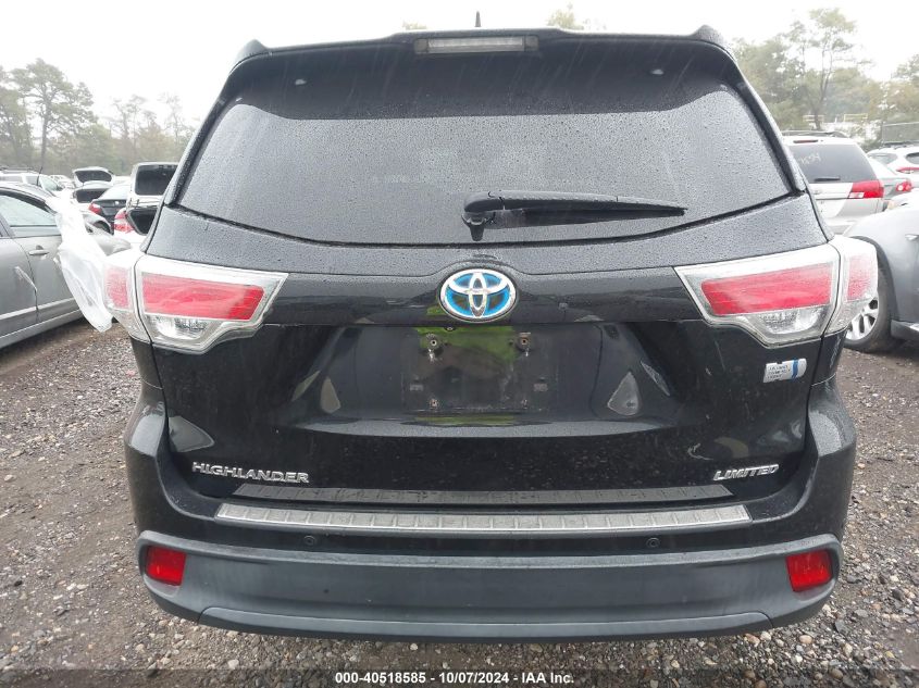 2016 Toyota Highlander Hybrid Limited VIN: 5TDDCRFH3GS016484 Lot: 40518585