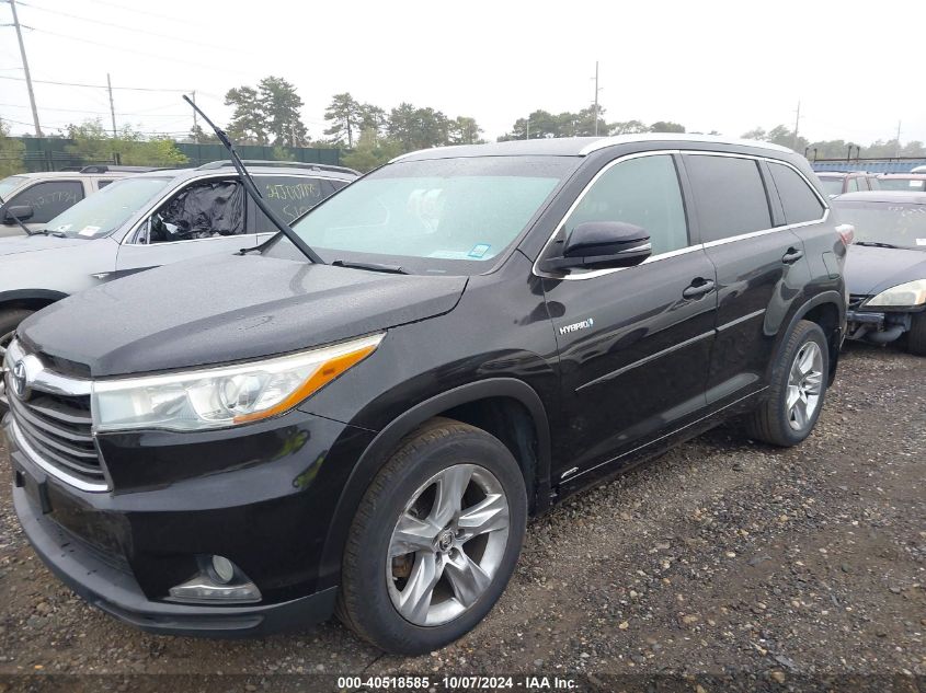 2016 Toyota Highlander Hybrid Limited VIN: 5TDDCRFH3GS016484 Lot: 40518585