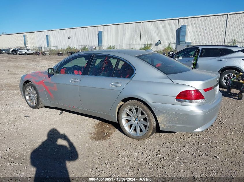 2005 BMW 745I VIN: WBAGL63525DP74490 Lot: 40518651