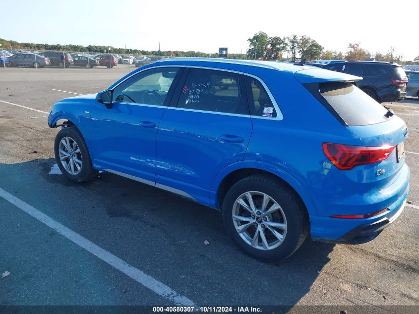 2021 Audi Q3 Premium Plus 45 Tfsi S Line Quattro Tiptronic VIN: WA1EECF35M1043527 Lot: 40580307