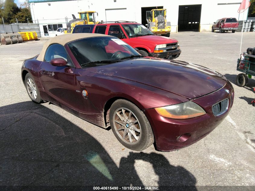 2003 BMW Z4 2.5I VIN: 4USBT33423LR63348 Lot: 40615490