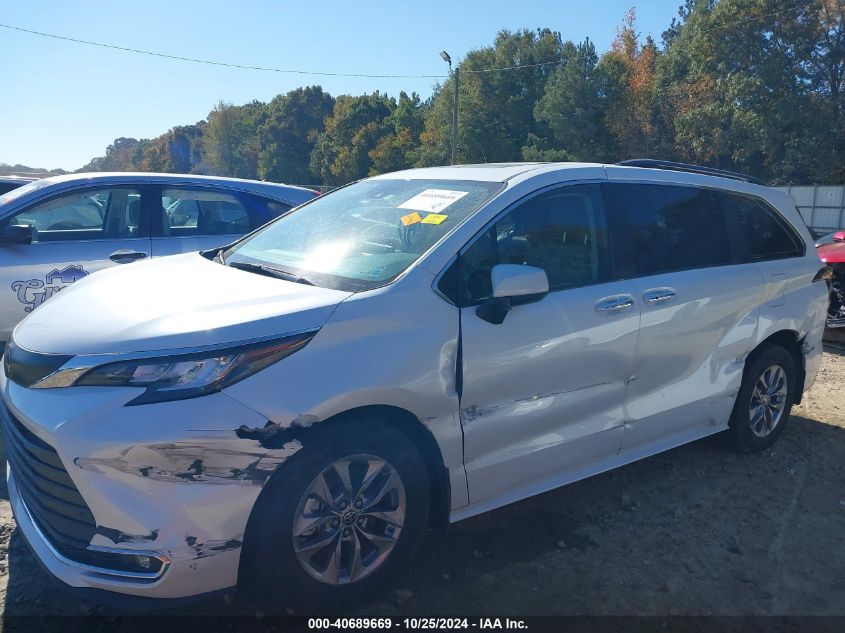 2022 Toyota Sienna Xle VIN: 5TDYRKEC7NS119112 Lot: 40689669