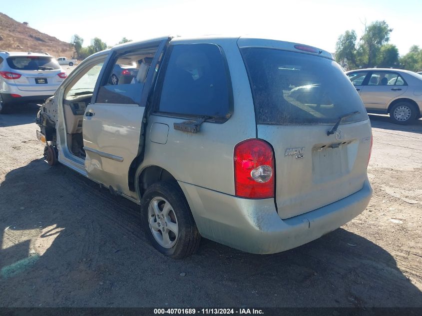 2002 Mazda Mpv Es/Lx VIN: JM3LW28A620323693 Lot: 40701689