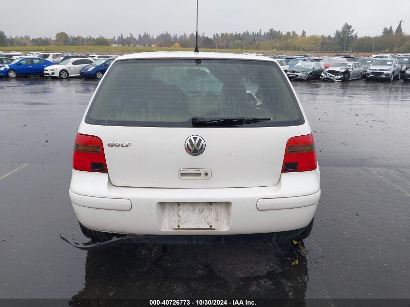 2001 Volkswagen Golf Gls VIN: 9BWGS61J314062110 Lot: 40726773