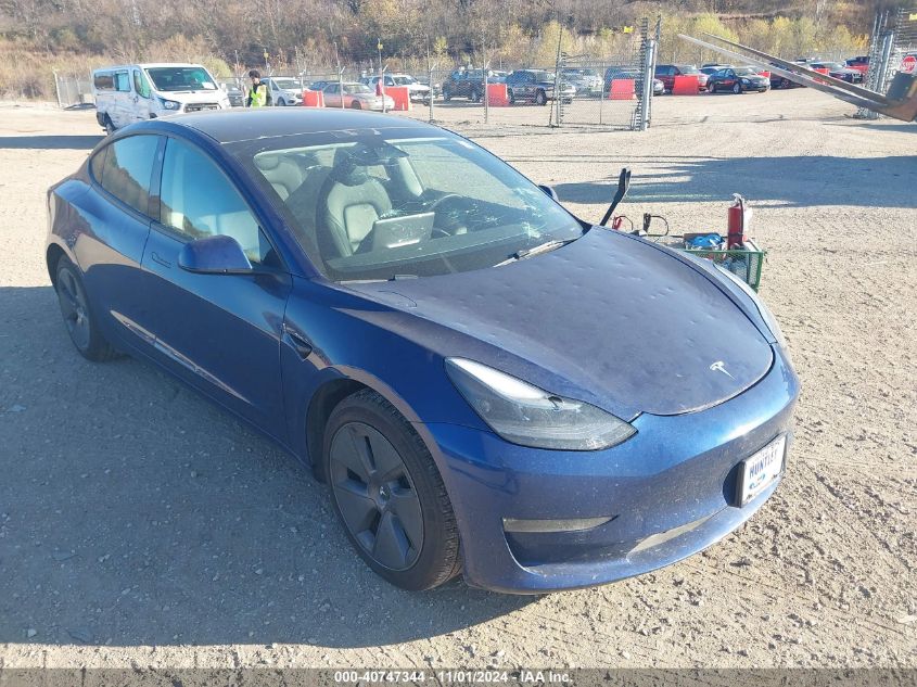 2022 Tesla Model 3 Long Range Dual Motor All-Wheel Drive VIN: 5YJ3E1EB7NF118277 Lot: 40747344