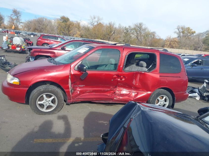 1999 Nissan Quest Gle/Gxe/Se VIN: 4N2XN11T3XD837646 Lot: 40873548