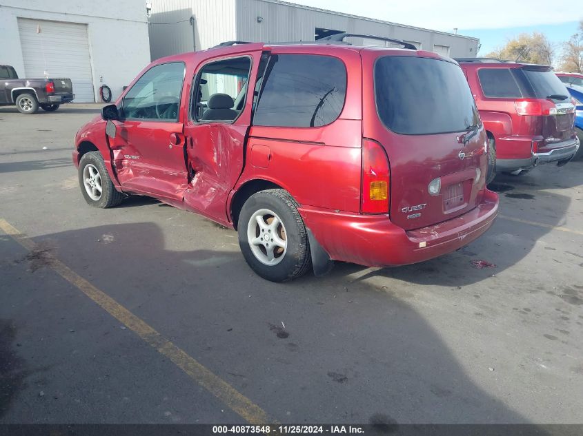 1999 Nissan Quest Gle/Gxe/Se VIN: 4N2XN11T3XD837646 Lot: 40873548