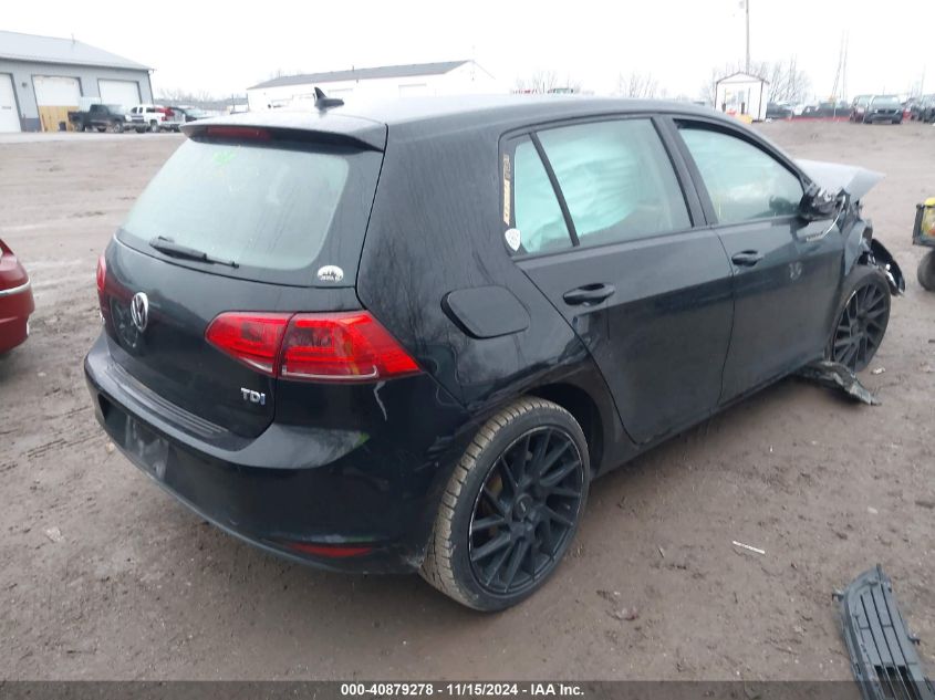 2015 Volkswagen Golf Tdi Se 4-Door VIN: 3VW2A7AU6FM052123 Lot: 40879278