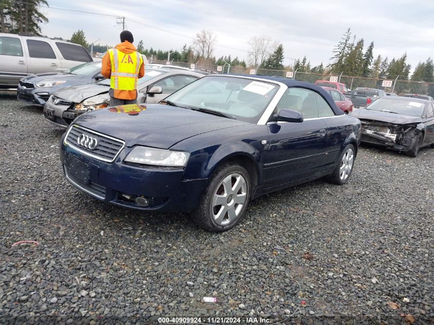 2003 Audi A4 3.0 VIN: WAUAT48H53K010297 Lot: 40909924