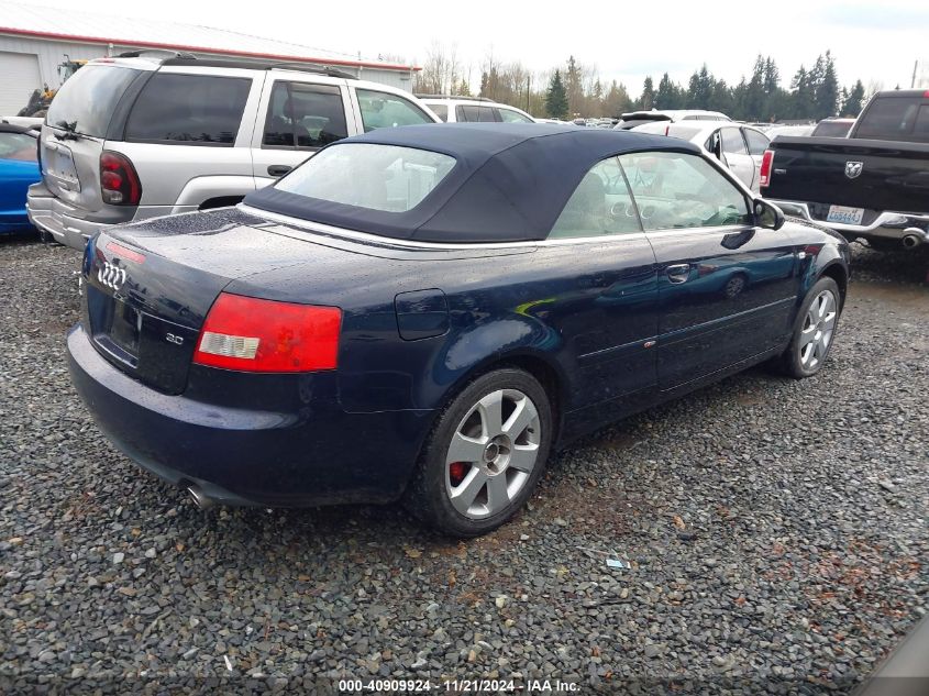 2003 Audi A4 3.0 VIN: WAUAT48H53K010297 Lot: 40909924