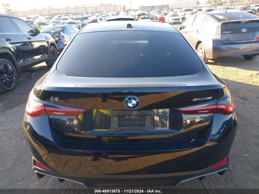 2023 BMW I4 Edrive40 VIN: WBY73AW01PFR30465 Lot: 40913675