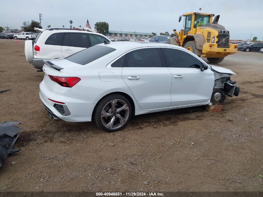 2023 Audi S3 Premium Tfsi Quattro S Tronic VIN: WAUG3DGY7PA105256 Lot: 40946651