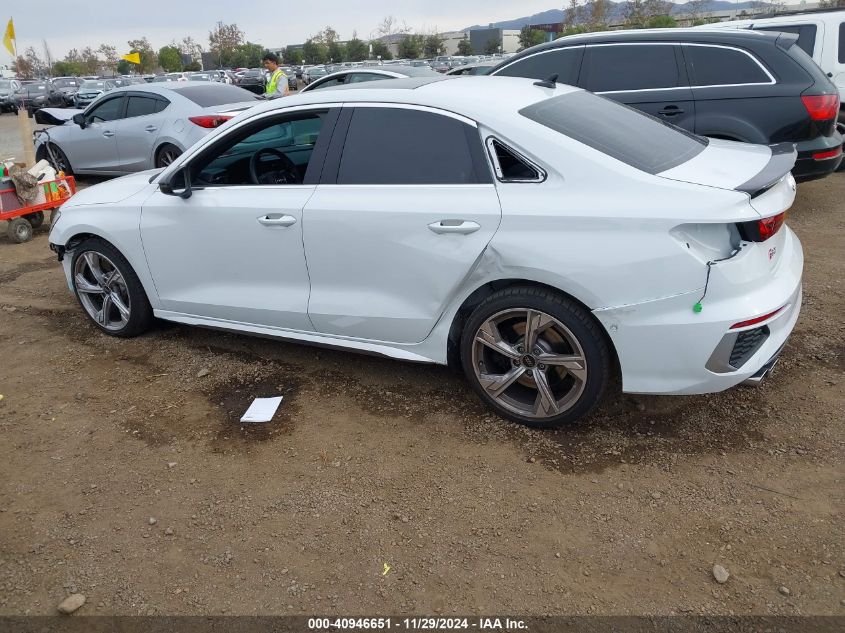 2023 Audi S3 Premium Tfsi Quattro S Tronic VIN: WAUG3DGY7PA105256 Lot: 40946651