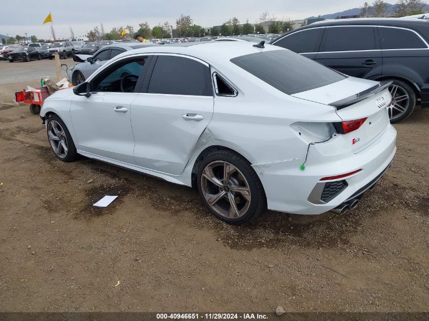 2023 Audi S3 Premium Tfsi Quattro S Tronic VIN: WAUG3DGY7PA105256 Lot: 40946651