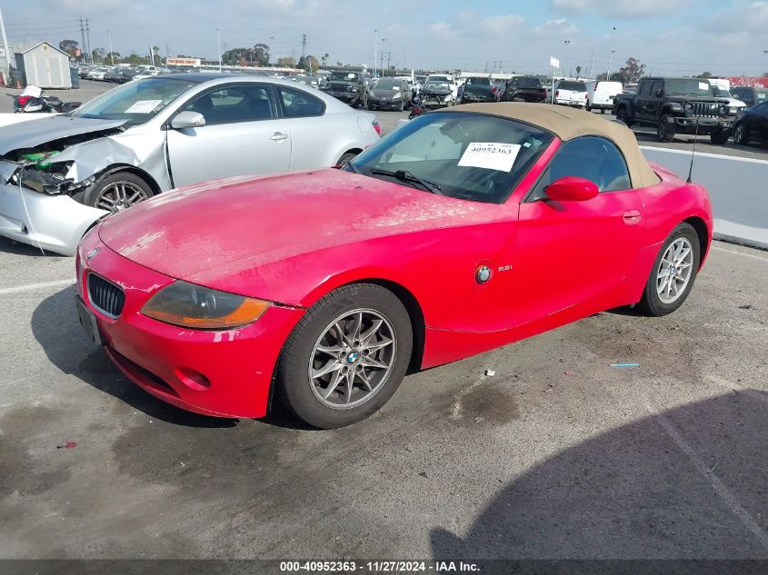 2004 BMW Z4 2.5I VIN: 4USBT33504LS51611 Lot: 40952363