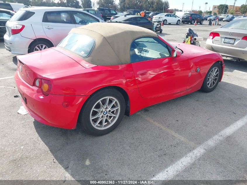 2004 BMW Z4 2.5I VIN: 4USBT33504LS51611 Lot: 40952363