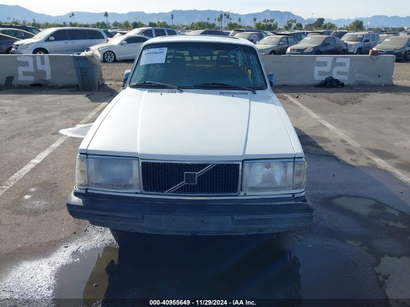 1992 Volvo 240 Gl VIN: YV1AS8801N1462449 Lot: 40955649