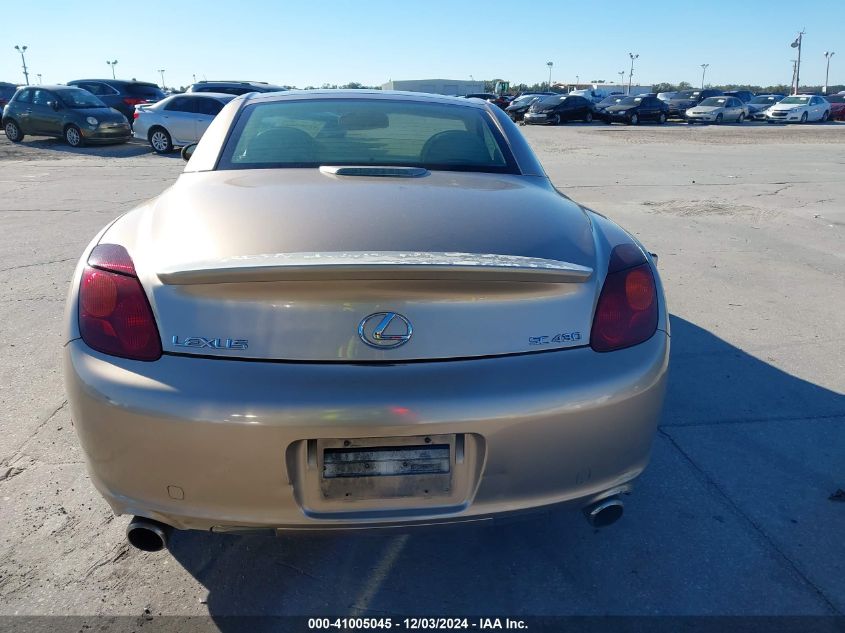 2002 Lexus Sc 430 VIN: JTHFN48Y420015227 Lot: 41005045