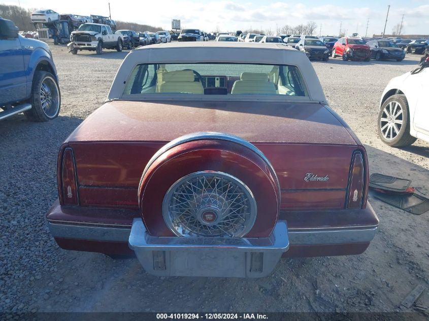 1986 Cadillac Eldorado VIN: 1G6EL5787GU602633 Lot: 41019294