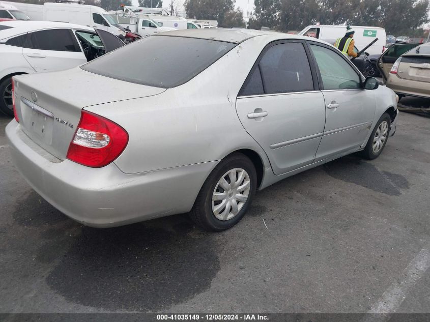 2003 Toyota Camry Le VIN: JTDBE32K630155568 Lot: 41035149