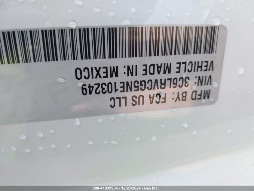 2022 Ram Promaster 2500 High Roof 136 Wb VIN: 3C6LRVCG5NE103249 Lot: 41039964