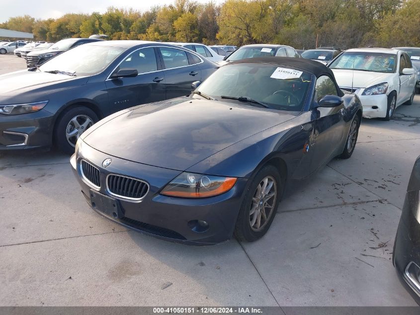 2004 BMW Z4 2.5I VIN: 4USBT33574LS50598 Lot: 41050151