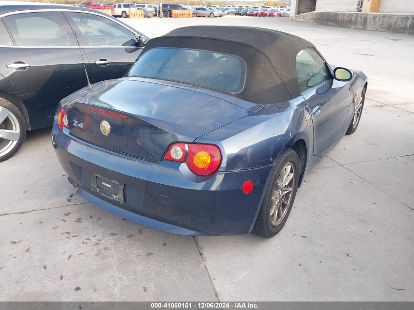 2004 BMW Z4 2.5I VIN: 4USBT33574LS50598 Lot: 41050151