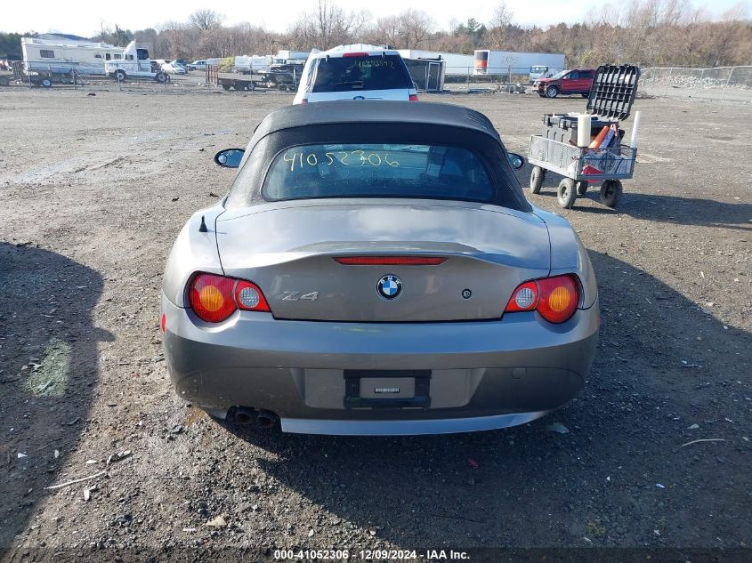 2003 BMW Z4 2.5I VIN: 4USBT33443LR66705 Lot: 41052306