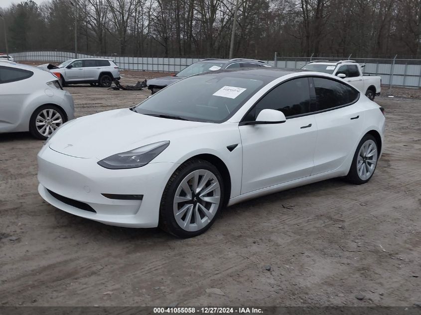 2022 Tesla Model 3 Long Range Dual Motor All-Wheel Drive VIN: 5YJ3E1EB8NF173966 Lot: 41055058