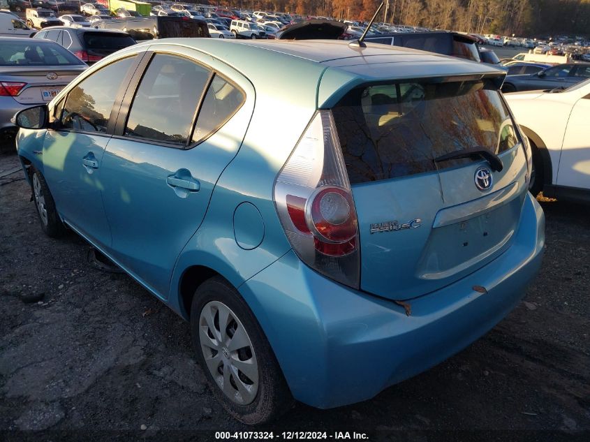 2012 Toyota Prius C One VIN: JTDKDTB3XC1005291 Lot: 41073324