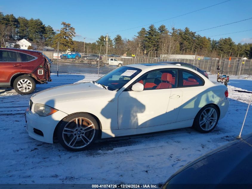 2012 BMW 135I VIN: WBAUC9C55CVM12391 Lot: 41074726