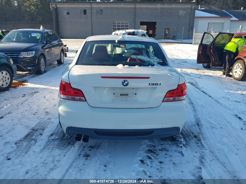 2012 BMW 135I VIN: WBAUC9C55CVM12391 Lot: 41074726