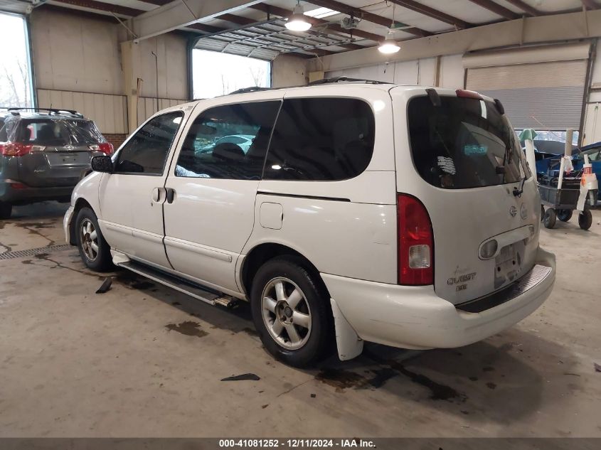 2001 Nissan Quest Se VIN: 4N2ZN16T91D817555 Lot: 41081252