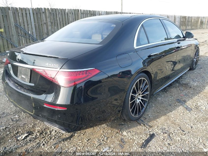 2022 Mercedes-Benz S 580 4Matic VIN: W1K6G7GB2NA091849 Lot: 41083381