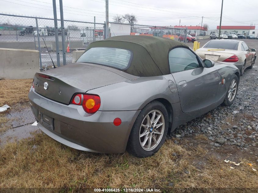 2004 BMW Z4 2.5I VIN: 4USBT335X4LS51275 Lot: 41086425