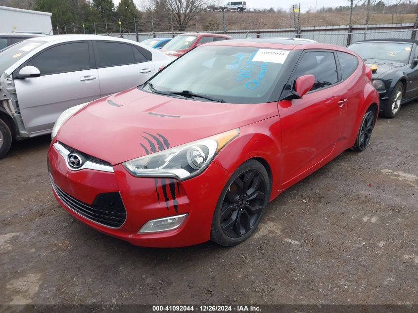 2013 Hyundai Veloster Base W/Black VIN: KMHTC6AD5DU093486 Lot: 41092044