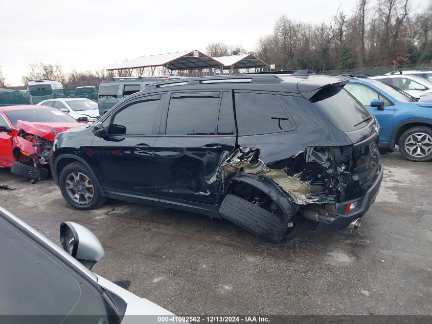 2022 Honda Passport Awd Trailsport VIN: 5FNYF8H64NB013240 Lot: 41092562