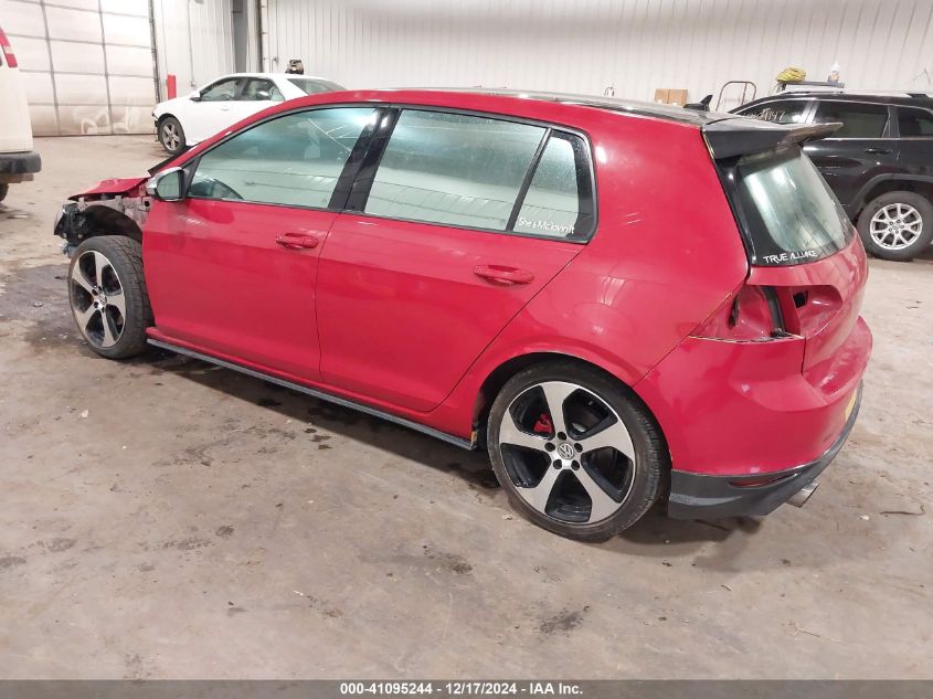 2015 Volkswagen Golf Gti 2.0T S 4-Door VIN: 3VW5T7AU8FM087513 Lot: 41095244