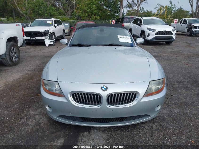 2003 BMW Z4 2.5I VIN: 4USBT33413LR60621 Lot: 41096862