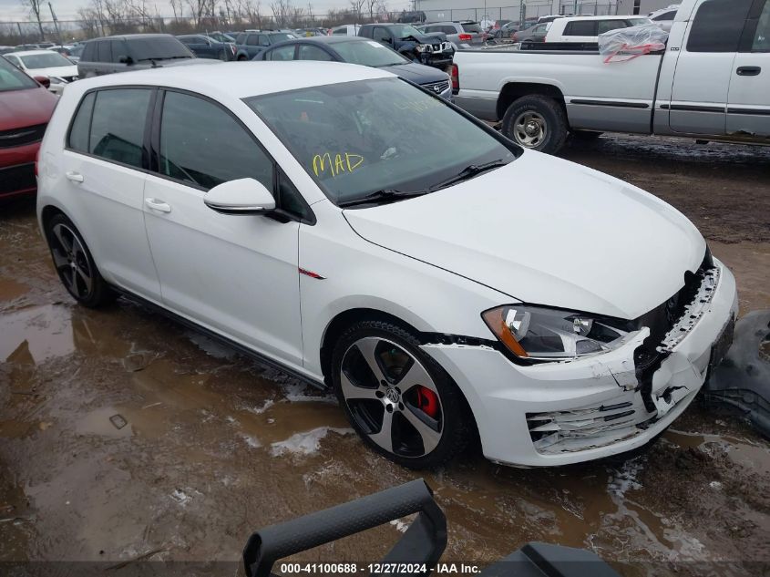 2017 Volkswagen Golf Gti Autobahn 4-Door/S 4-Door/Se 4-Door/Sport 4-Door VIN: 3VW5T7AU0HM033707 Lot: 41100688